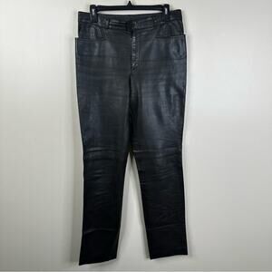 GUCCI Vintage Leather Pants Womens 44/ US 8 Dark Brown Straight Leg